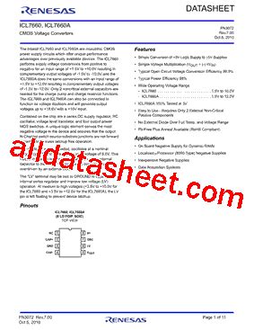 ICL7660 Datasheet(PDF) - Renesas Technology Corp