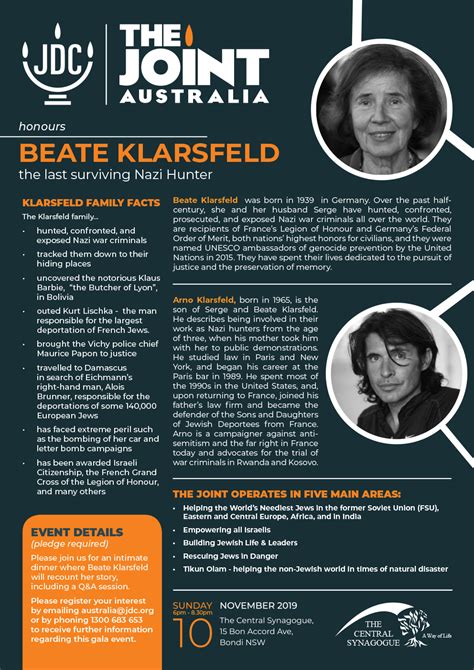 Beate Klarsfeld One Of The Last Surviving Nazi Hunters Jdc