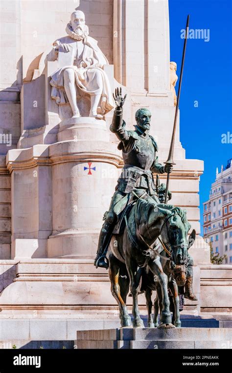 Monument to Miguel de Cervantes Plaza de España Spain Square Madrid