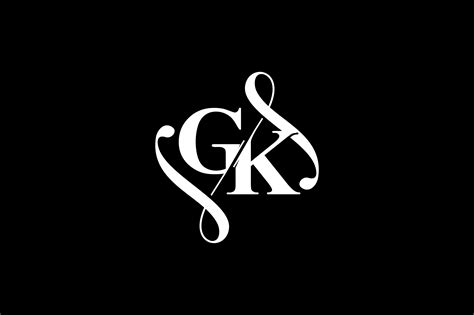 Gk Monogram Logo Design V6 By Vectorseller Thehungryjpeg