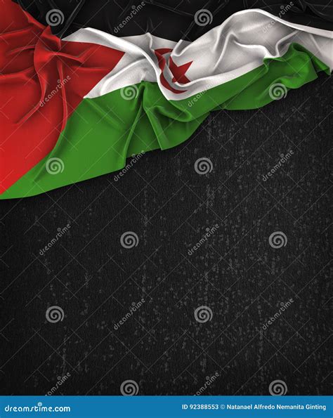 Sahrawi Flag Vintage On A Grunge Black Chalkboard Stock Image - Image ...