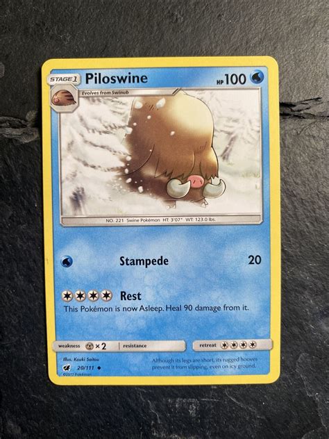 Piloswine 20 111 Pokemon Crimson Invasion Set 2017 Values MAVIN