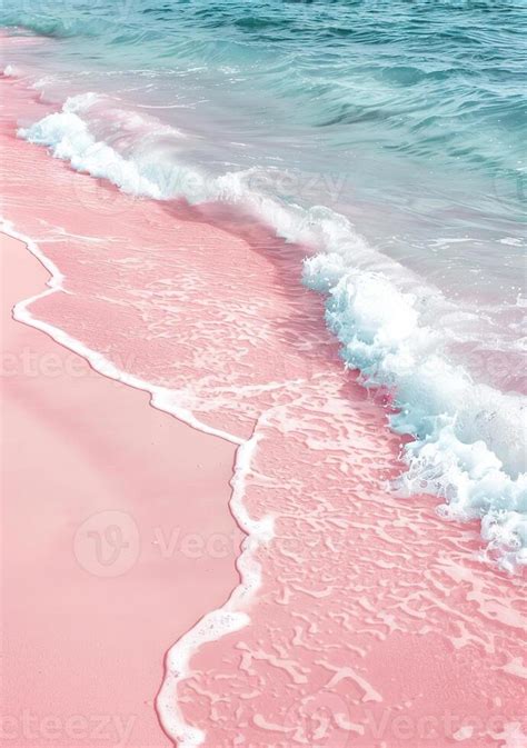 AI generated Pink sand beach waves pink beach 41286871 Stock Photo at ...