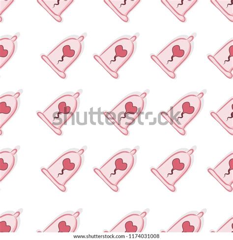 Seamless Doodle Pattern Condom Vector Illustrationseamless Stock Vector