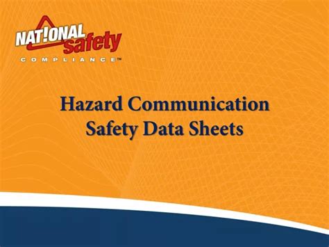 Ppt Hazard Communication Safety Data Sheets Powerpoint Presentation