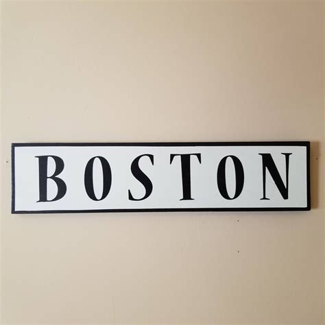 Boston Painted Wood Sign Etsy Painted Wood Signs Wood Signs Black