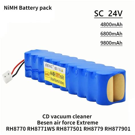 Rowenta 24V NiMH 배터리 팩 CD 진공 청소기 용 새로운 9800mAh Besen air force Extreme