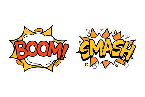 Boom Comic Blast With Red White And Yellow Color Smash Comic