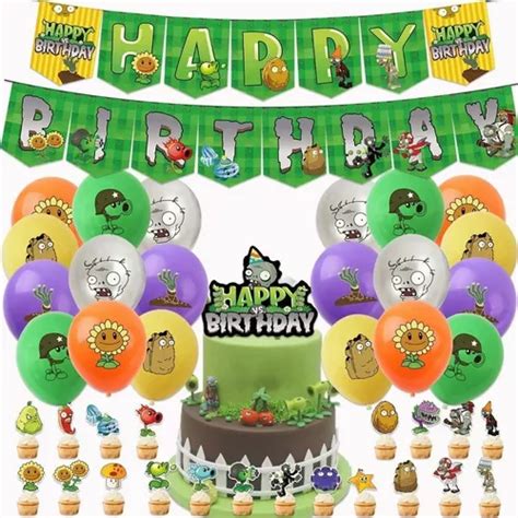 Kit Festa Plants Vs Zombies Balões De Aniversário Infantil