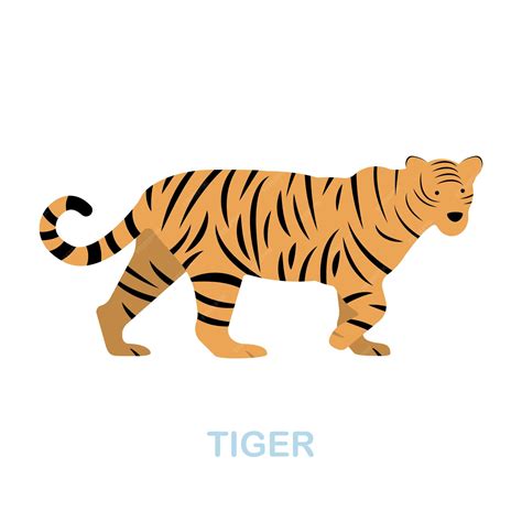 Premium Vector | Tiger flat icon colored element sign from wild animals collection flat tiger ...