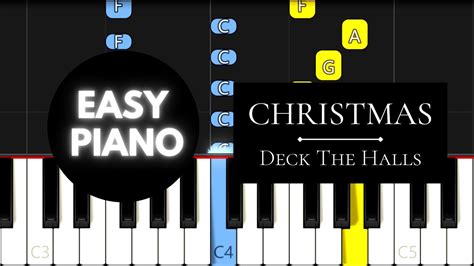 Deck The Halls Easy Piano Tutorial Christmas Youtube