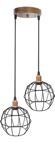 Lustre Pendente Aramado Globo Duplo Cobre Rose Gold Preto MercadoLivre