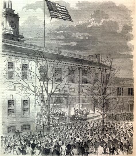 President Lincoln Raising Union Flag