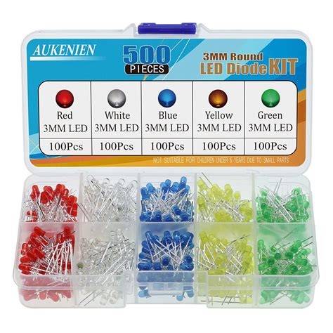 Aukenien Pi Ces Mm Diode Led Kit D Assortiment De Diodes