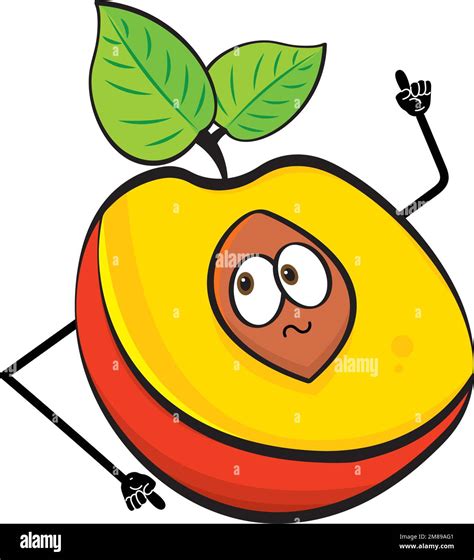 Isolated Cute Peach Cartoon Character Vector Stock Vector Image Art