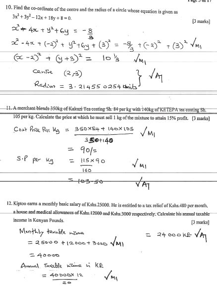 Mathematics Paper 2 Questions And Answers Maranda Post Mocks 2020