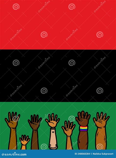 Pan African Flag Juneteenth Black Freedom Liberation Stock Illustration