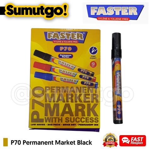 Jual Spidol Permanen Hitam P Faster Permanent Market Black Ecer Per