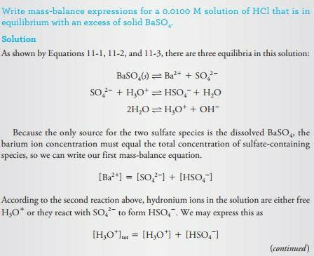 Solved Write The Mass Balance Expressions And Charge Balance Chegg