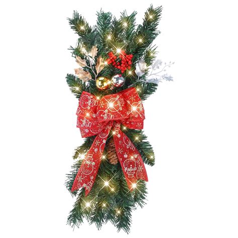 The Cordless Prelit Stairway Trim Christmas Wreaths For Front Door