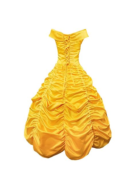 Belle Princess Dress Palace Prom Dress Yellow Cloak Adultl