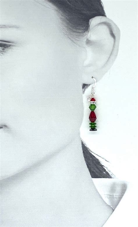 Mr Grinch Swarovski Crystal Earring Christmas Earring Etsy