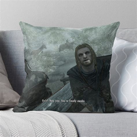 Skyrim Pillow Hey You Youre Finally Awake Throw Pillow Etsy