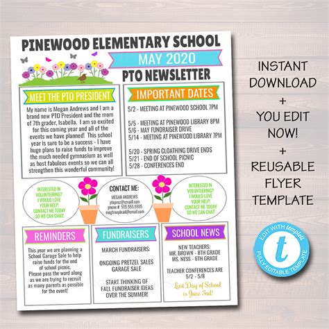 Spring Newsletter Template Database