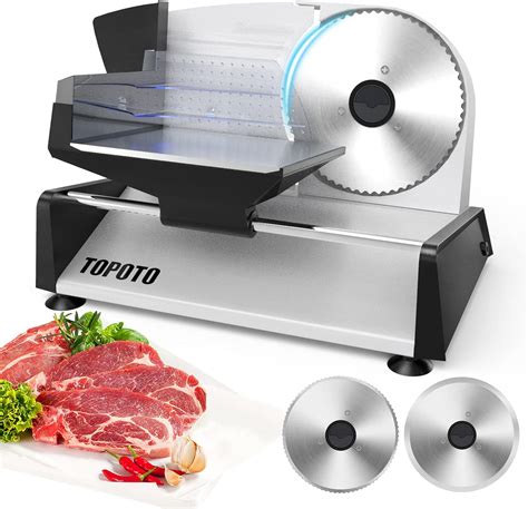 Meat Slicer Home Use Topoto Electric Meat Slicer 2 7 5 Stainless Steel Blades 0