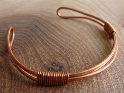 Copper Bracelet Copper Bangle With Triple Band And A Twist Copper