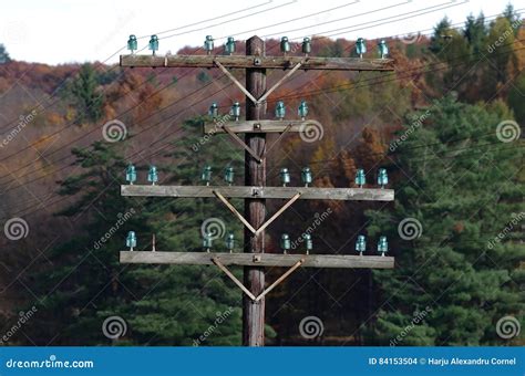 Wooden Telephone Pole Stock Photo Image Of Overhead 84153504