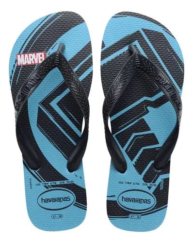 Chinelo Havaianas Top Marvel Azul Logomania Original Oferta Mercadolivre