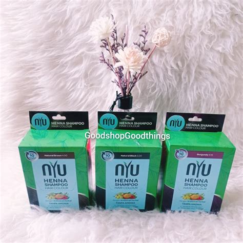 Jual Nyu Henna Shampoo Hair Colour Box Isi Sachet Ml Shopee