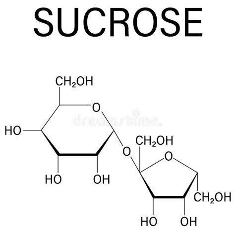 Sucrose Sugar Molecule Also Known As Table Sugar Cane Sugar Or Beet