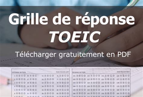 Grille de réponse TOEIC pdf à télécharger gratuitement