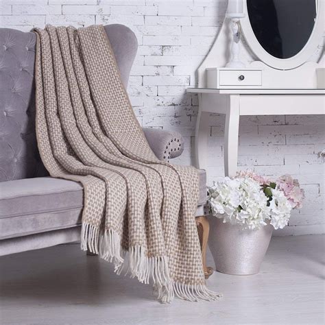 Плед "Vladi" Рогожка белый/бежевый 170*210 см купить по выгодной ...