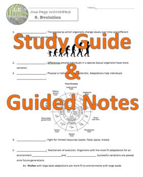 Evolution Living Environment Regents Review One Page Wonder Powerpoint