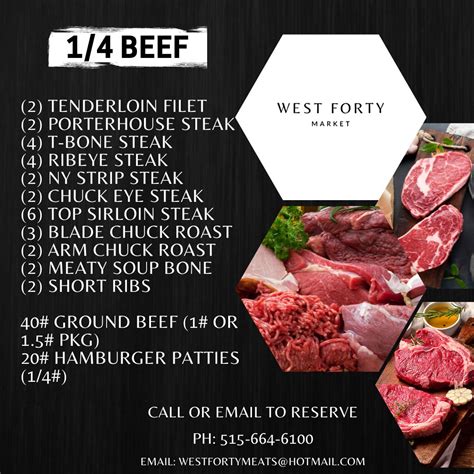 1/4 Beef | Variety of Cuts | Approx 100 pounds