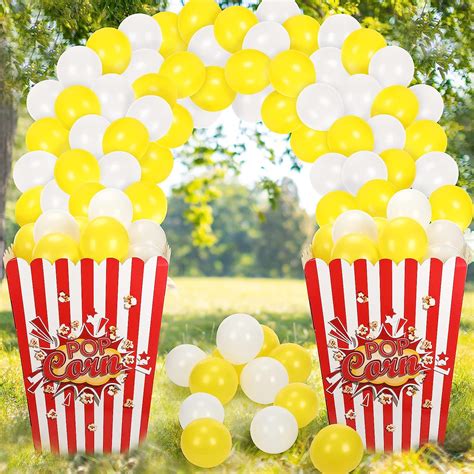 Sosation Giant Popcorn Box Cardboard Stand Up With Balloons