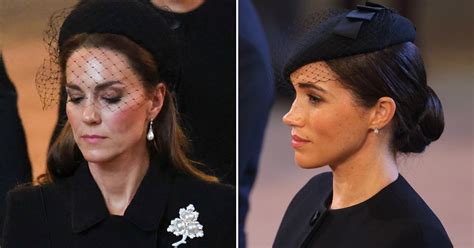 Kate Middleton And Meghan Markle Jewellery At Queen S Funeral