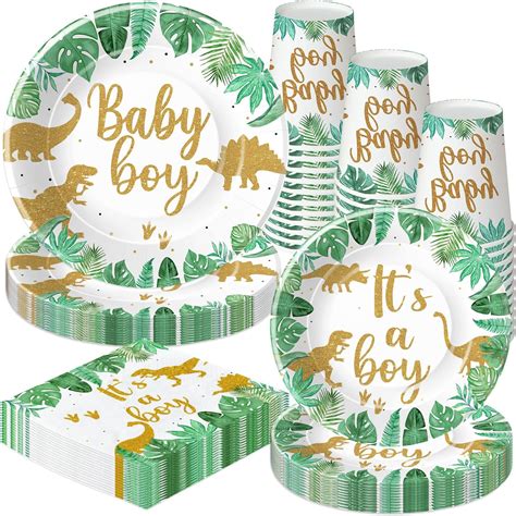 Amazon.com: HIPVVILD Dinosaur Baby Shower Decorations - Safari Jungle ...