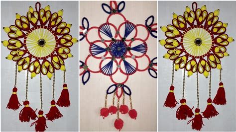 2 Best Woolen Wall Hangings Using Old Bangles Woolen Wall Hanging