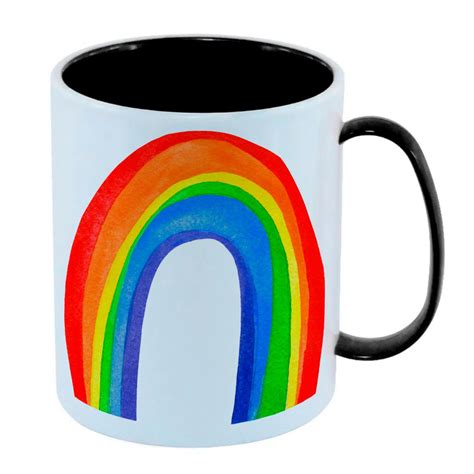 Caneca de Polímero Plástico Inquebrável Infantil Preto Arco Iris