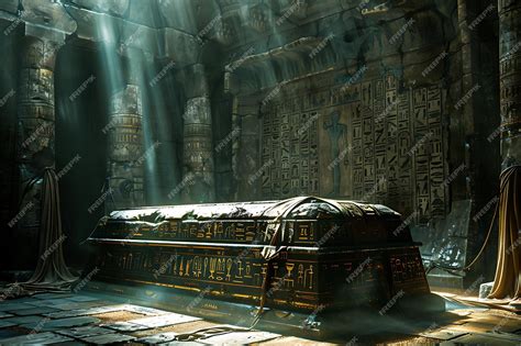 Ancient Egyptian Tomb with Hieroglyphs and Sunlight | Premium AI-generated image