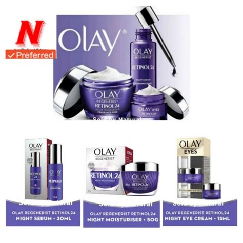 Olay Regenerist Retinol 24 Night Facial Serum 30ml 24 Night Moisturizer 50g 24 Night Eye