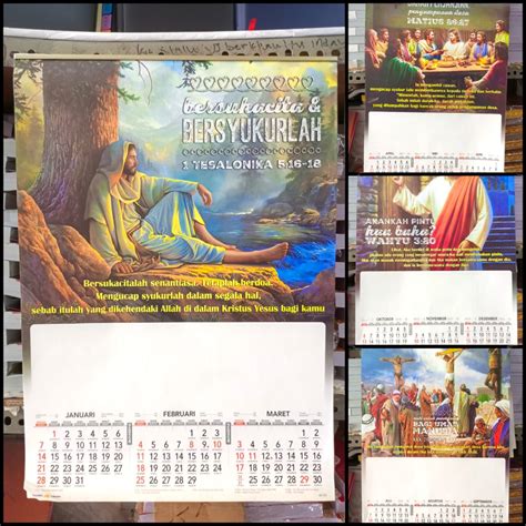 Jual Kalender Dinding Wall Kalender Triwulan Tahun Motif Kaligrafi