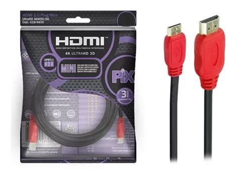 Cabo Mini Hdmi X Hdmi Metros Ethernet M K Ultra Hd Escorrega