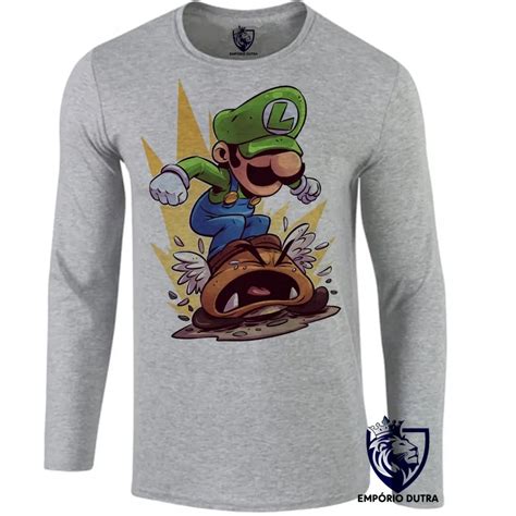 Emporio Dutra Camiseta Manga Longa Infantil Ou Adulto Luigi Super M Rio