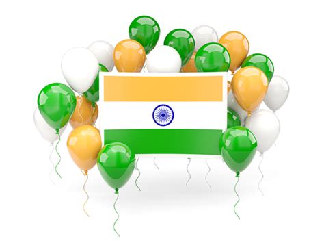 Square flag with balloons. Illustration of flag of India