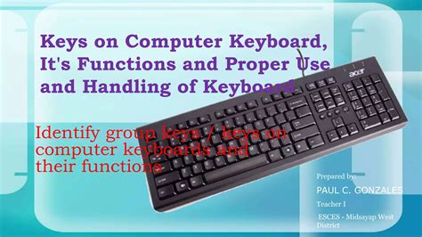 Identify Group Keys On The Keyboard And Their Functions Ppt